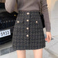 Button Tweed Mini Skirt (2 Colors)