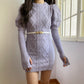Puff Sleeve Cable Knit Sweater Dress (4 Colors)