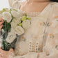 Flower Blossom Lace Up Midi Dress (Cream)