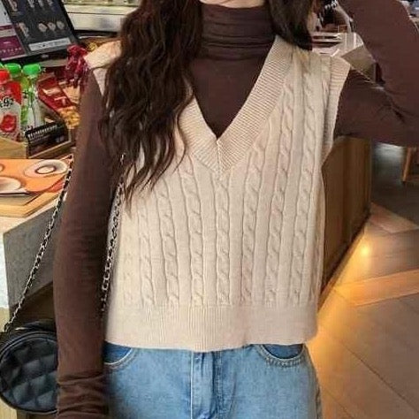 Braided Knit Sweater Vest (6 Colors)