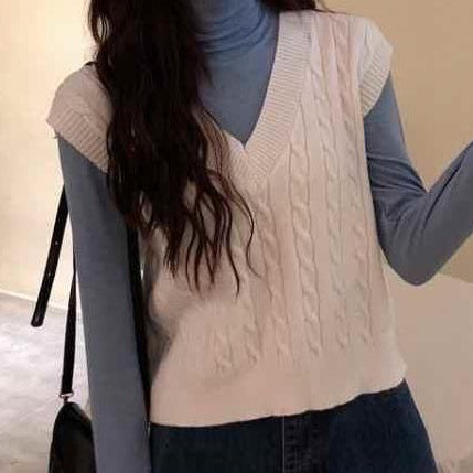 Braided Knit Sweater Vest (6 Colors)