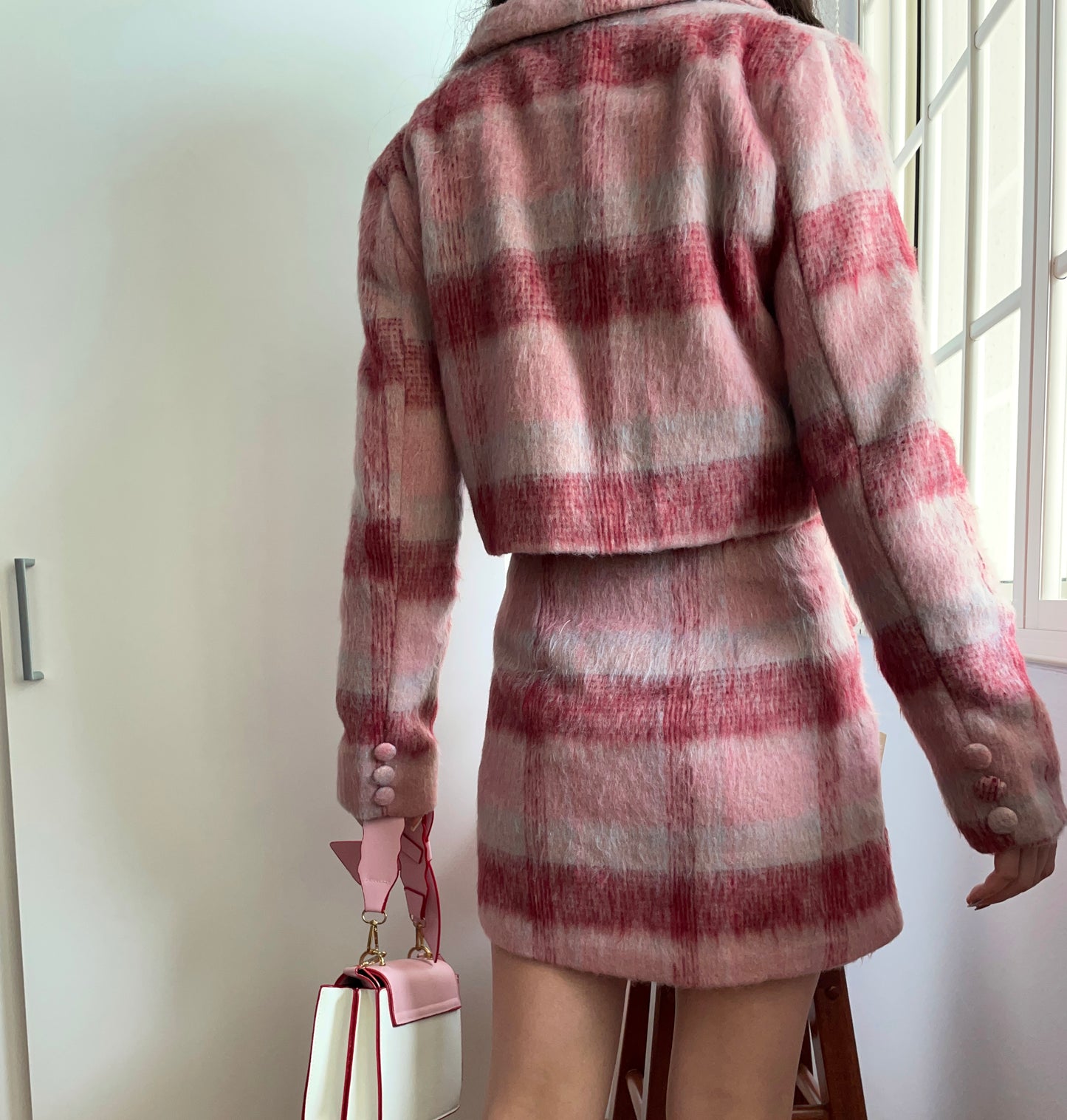 Candy Check Tweed Set (Pink)