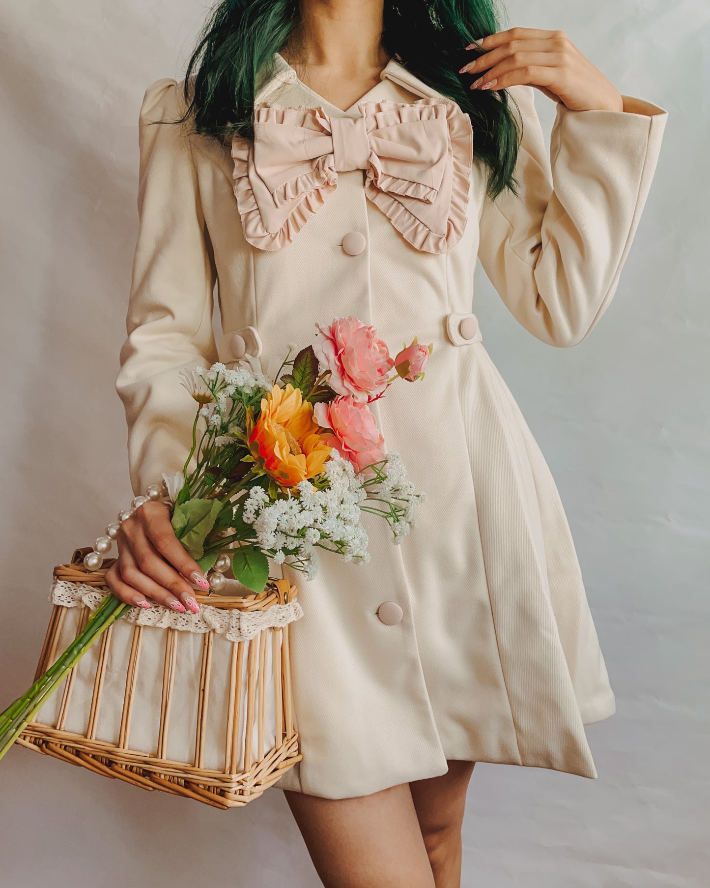 Sweet Bow Dress Coat (2 Colors)