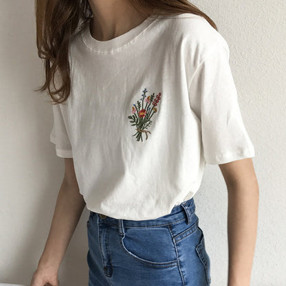 Embroidered Floral Patch Shirt (2 Colors) – Megoosta Fashion