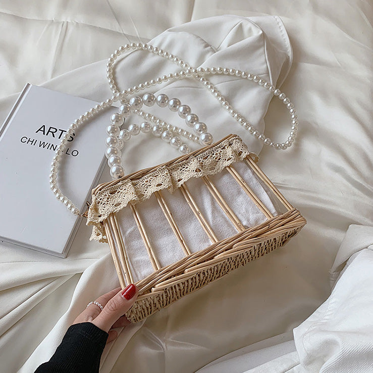 Boxy Straw & Pearl Bag (2 Styles)