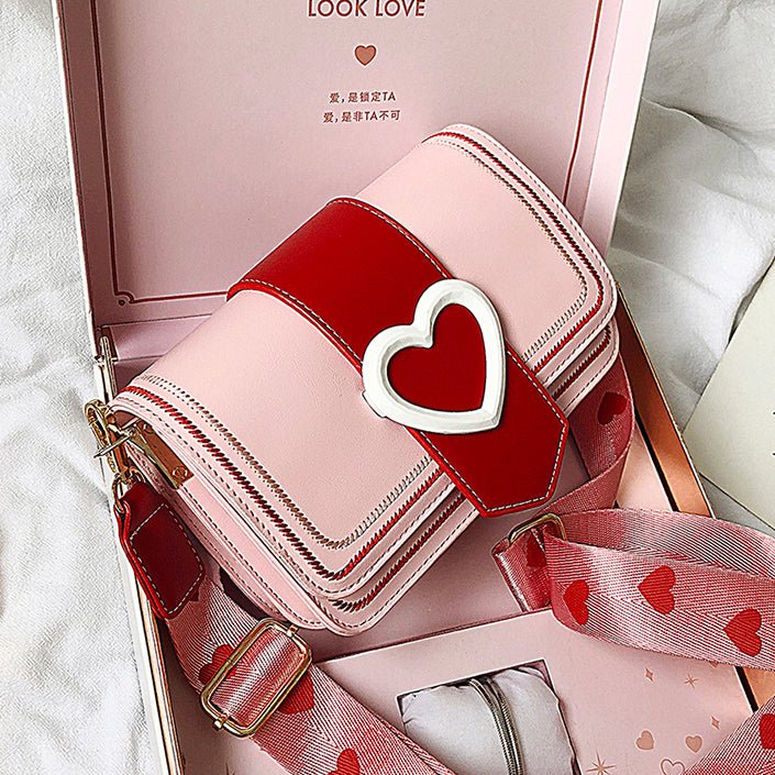 Heart Buckle Satchel Bag (3 Colors)