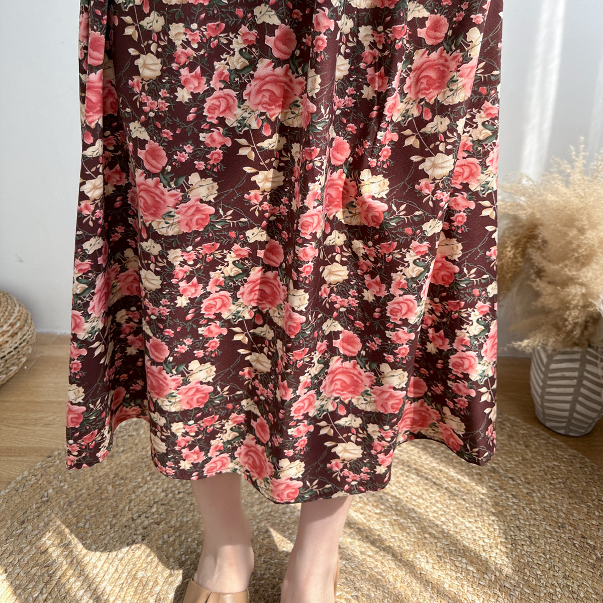 Vintage Rose Halter Midi Dress (2 Colors)