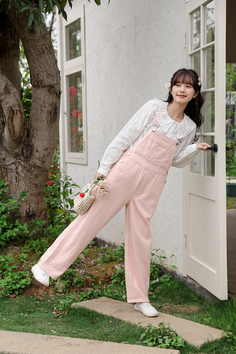 Spring Denim Overalls (Pink)