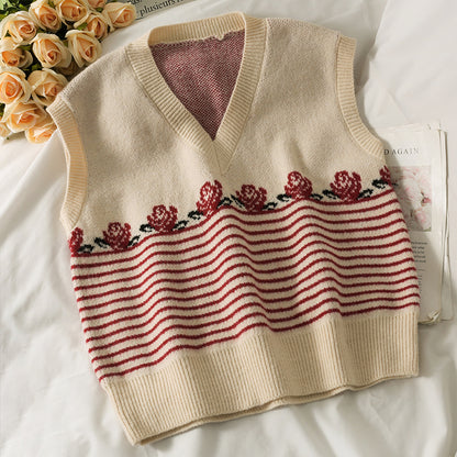 Rose Stripe Vest (3 Colors)