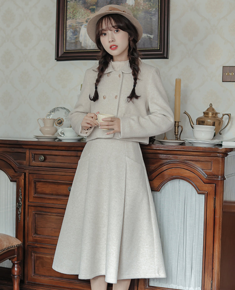 Vintage Lady Two-Piece Tweed Dress (3 Colors)