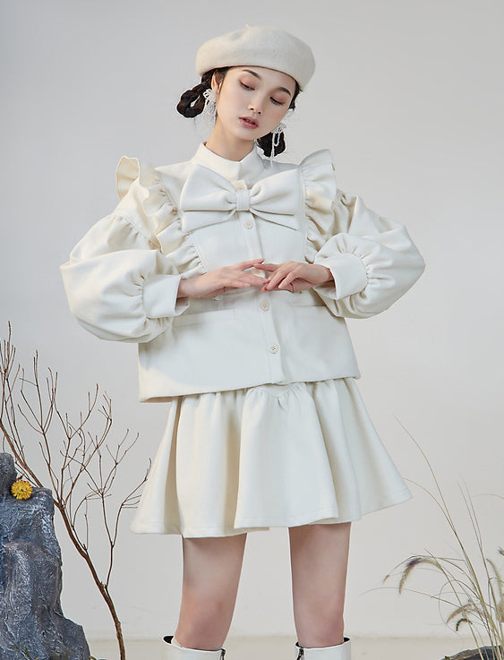 Snow Puff Jacket / Skirt (White)