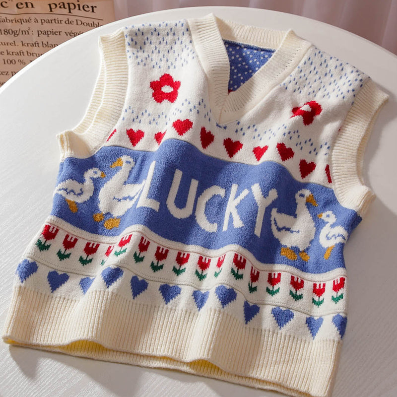 Lucky Ducks Vest (White)