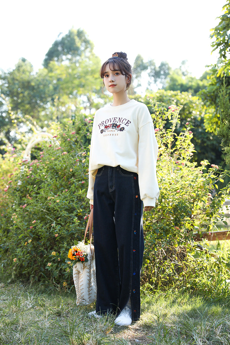 Provence Floral Sweatshirt (Cream)