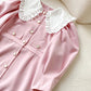 Cherry Blossom Button Up Midi Dress (Pink)
