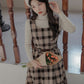 Academia Plaid Pinafore Midi Dress (2 Colors)