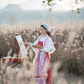 Floral Gingham Folk Dress (Red/White)