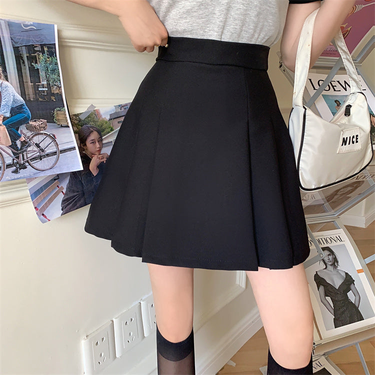 Half Pleated Mini Skirt (4 Colors)