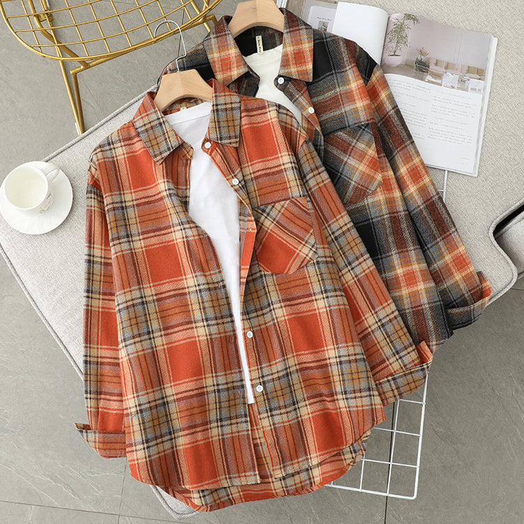 Pumpkin Spice Plaid Shirt (2 Colors)