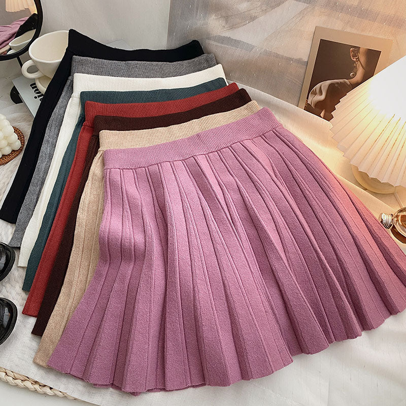 Pleated Knit Mini Skirt (8 Colors) – Megoosta Fashion