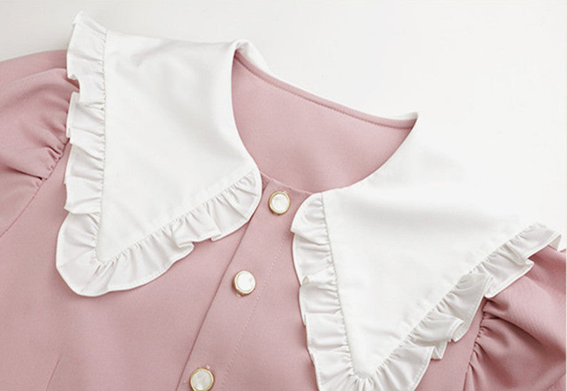 Button Up Peter Pan Midi Dress (2 Colors)