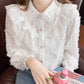 Ruffle Lace Button Up Shirt (3 Colors)