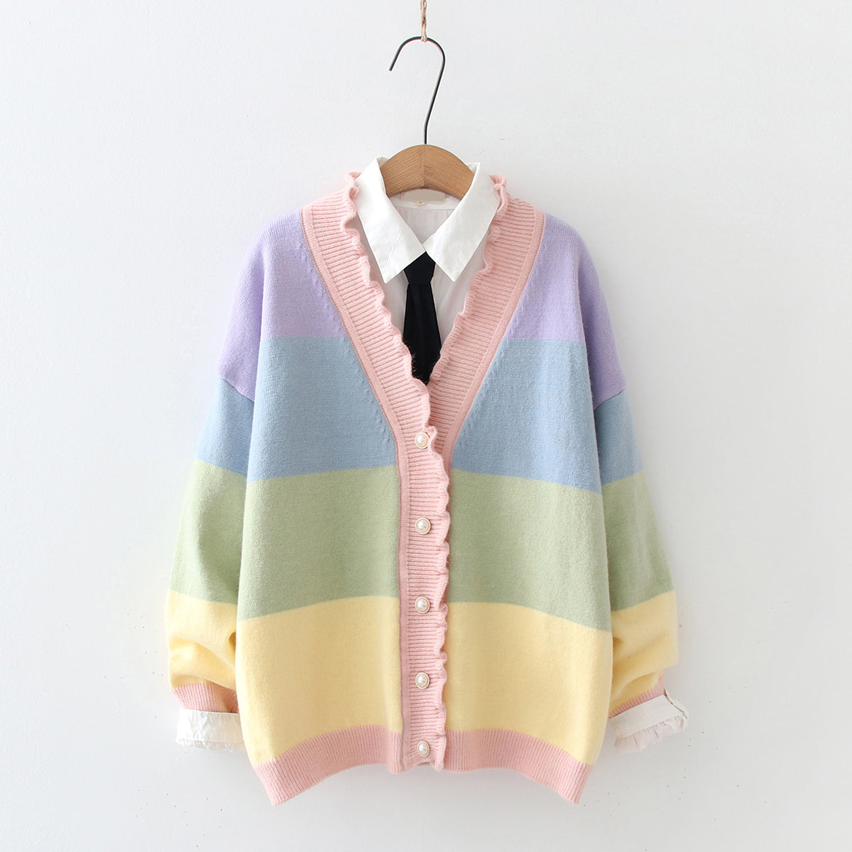 Pastel Stripe Cardigan (Rainbow)