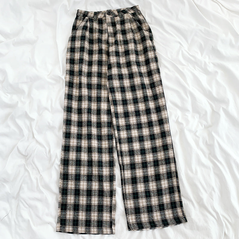 Checkered Plaid Trouser Pants 7a0028