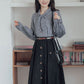 Button Suede Midi Skirt (2 Colors)