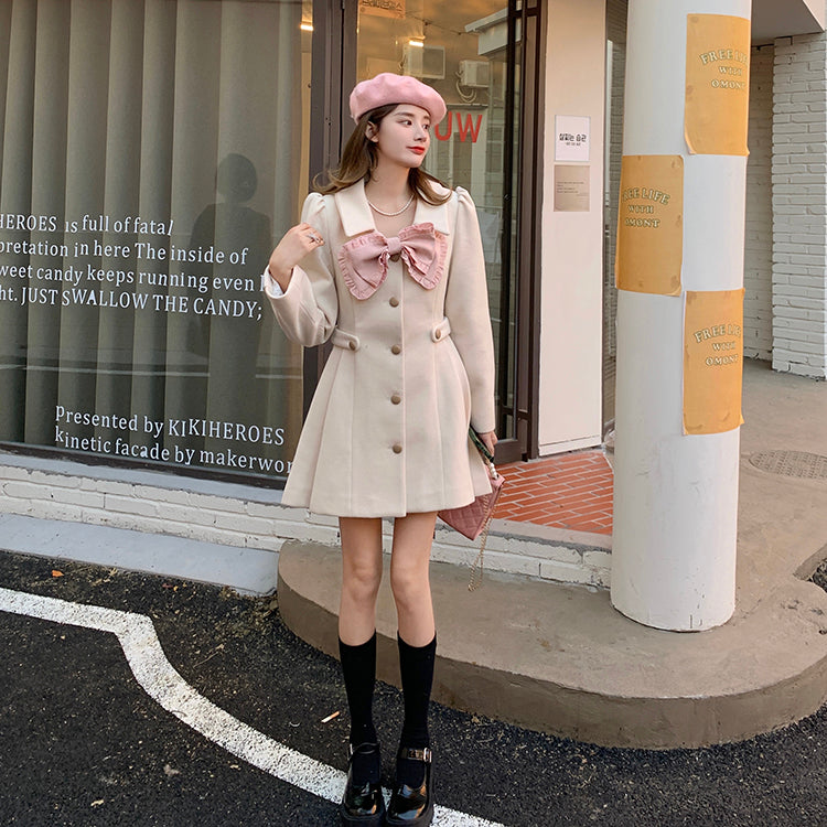 Sweet Bow Dress Coat (2 Colors)