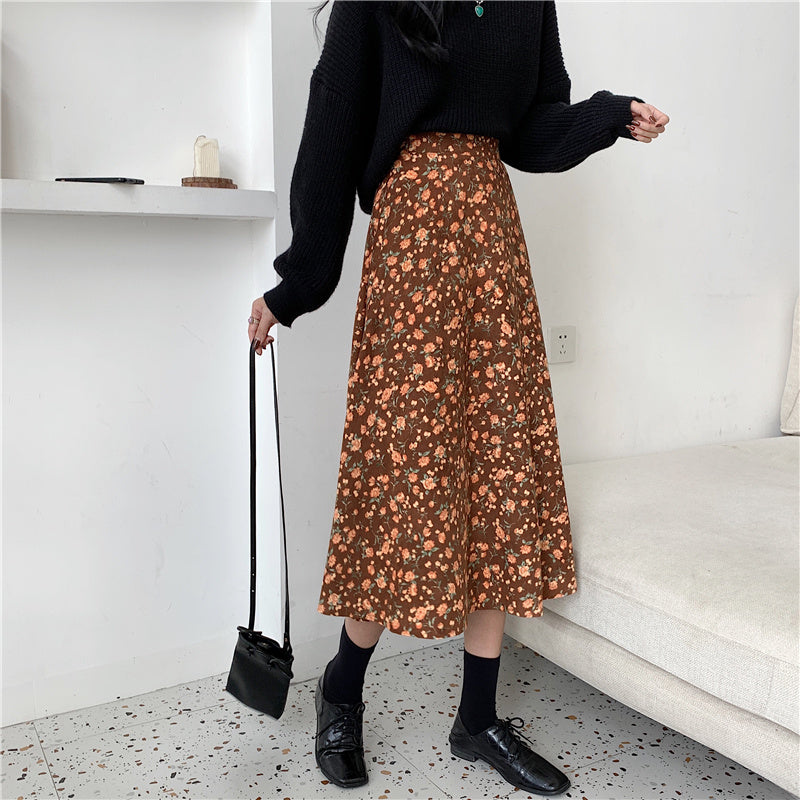 Fall Florals Midi Skirt (3 Colors)