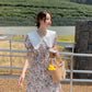 Rose Tea Peter Pan Dress (White/Pink)