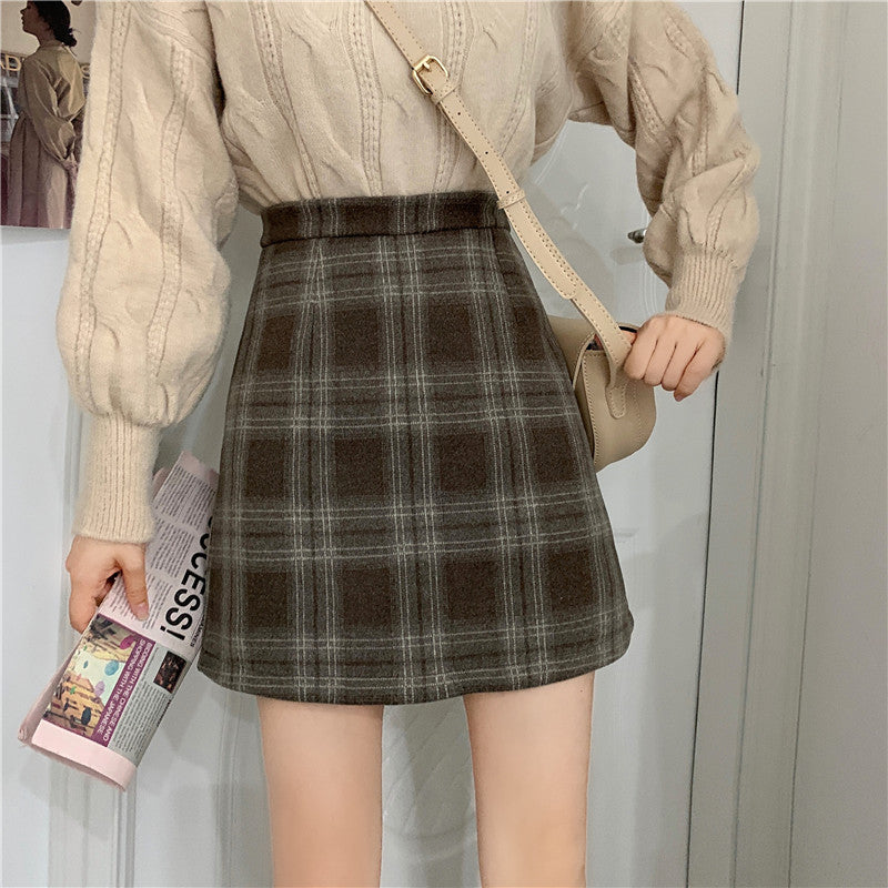 Colored plaid mini clearance skirt