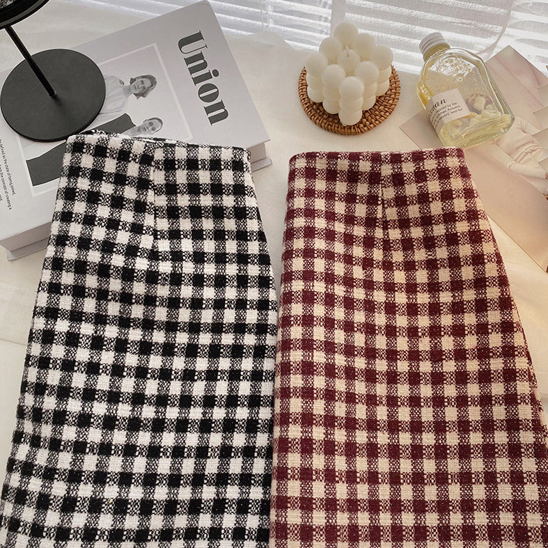 Gingham Tweed Mini Skirt (2 Colors)