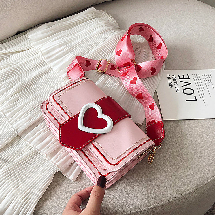 Heart Buckle Satchel Bag (3 Colors)