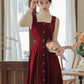 Button Up Corduroy Pinafore Dress (2 Colors)