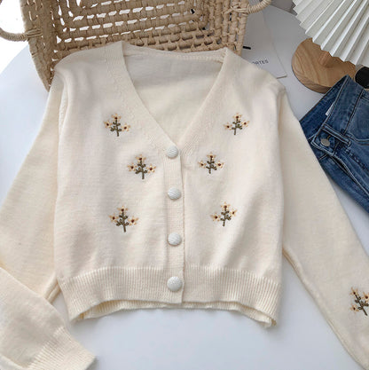 Dainty Floral Cropped Cardigan (2 Colors)