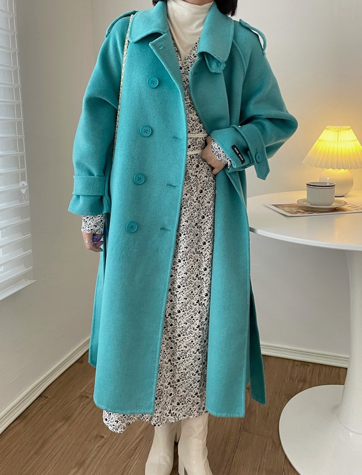 Double Breasted Wool Coat (4 Colors)