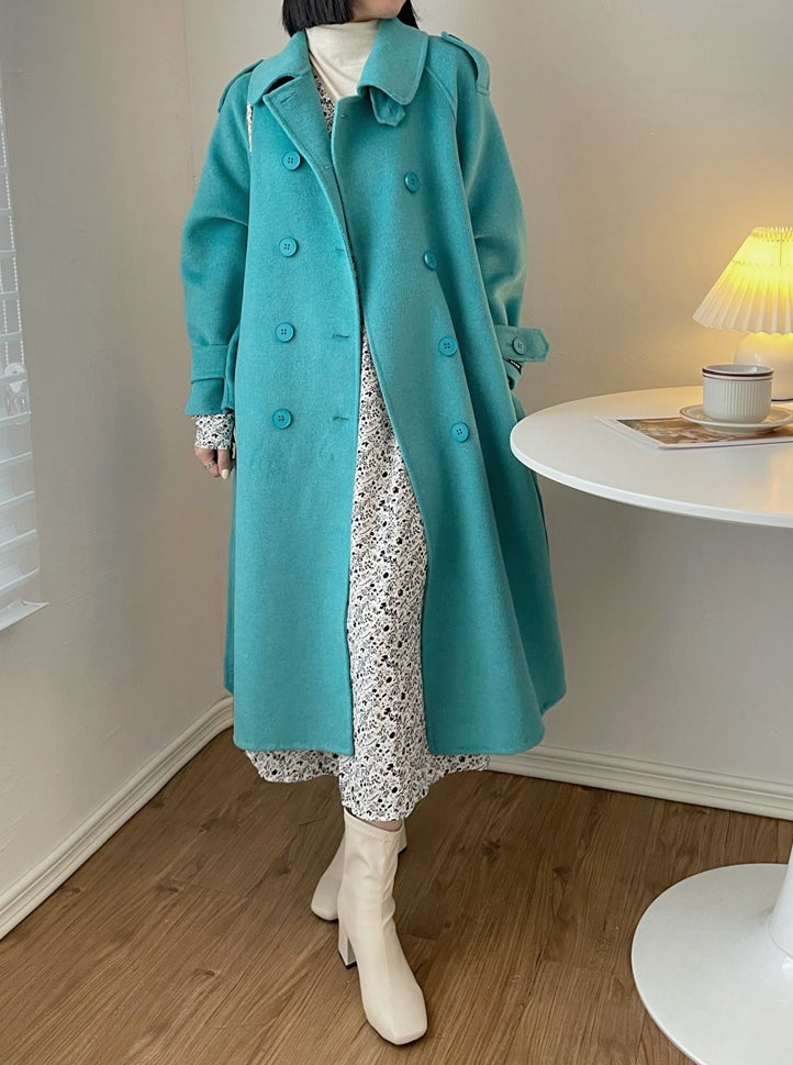 Double Breasted Wool Coat (4 Colors)