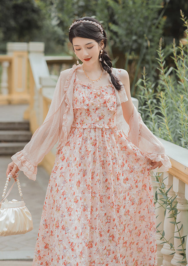 Tea Cup Floral Cami Dress (Pink)