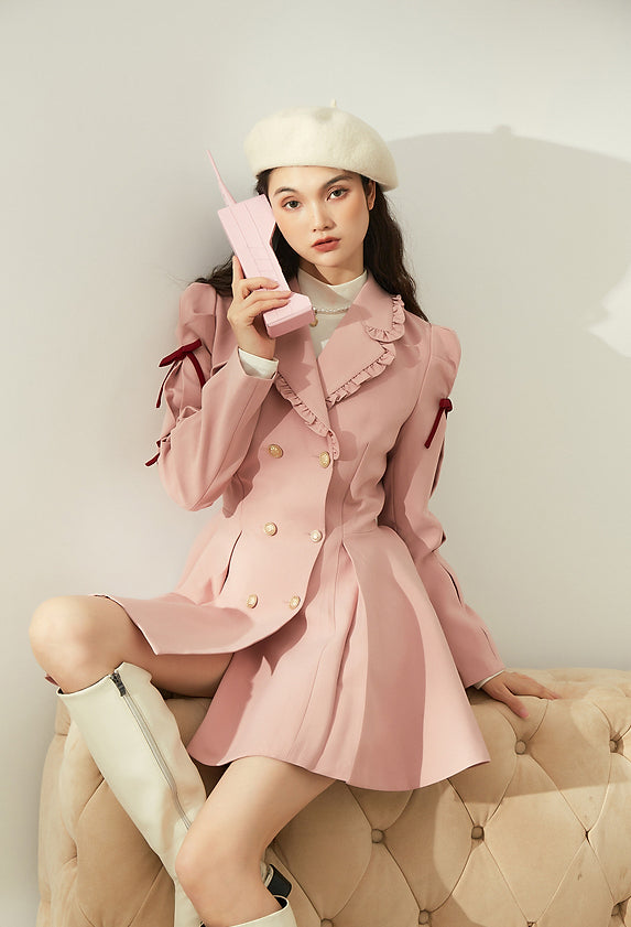 Miss Chic Blazer Dress (Pink)