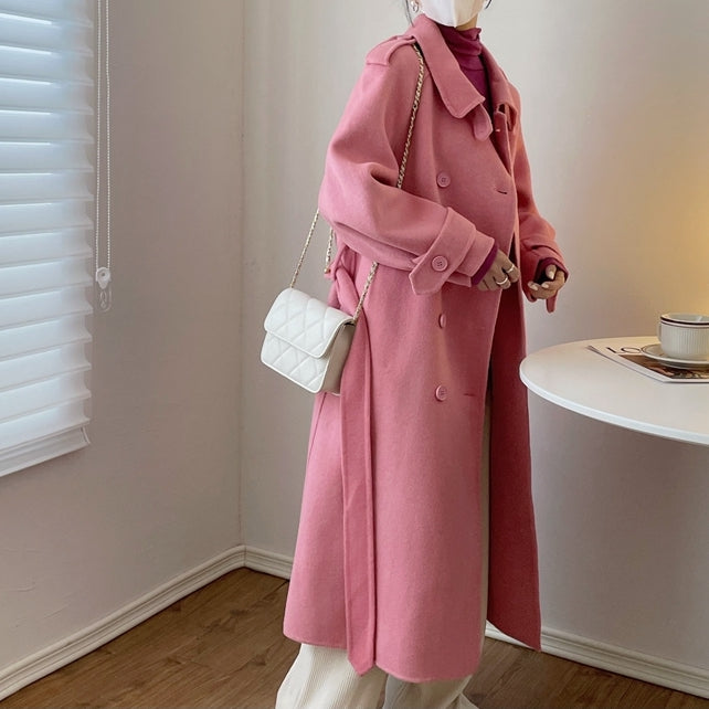 Double Breasted Wool Coat (4 Colors)