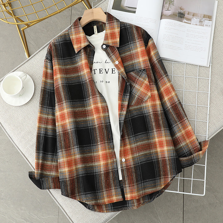 Pumpkin Spice Plaid Shirt (2 Colors)