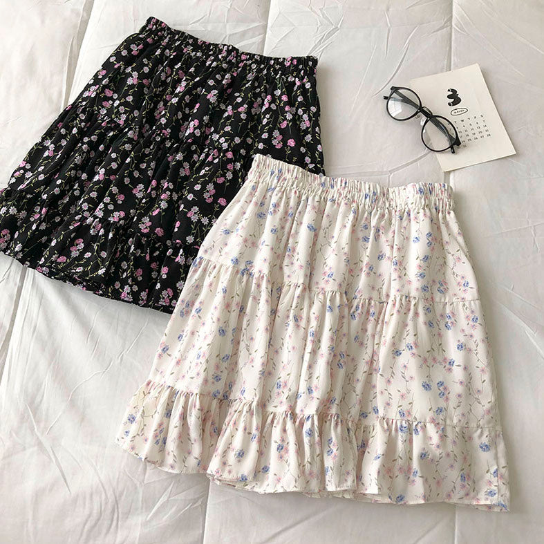 Tiered ditsy clearance skirt