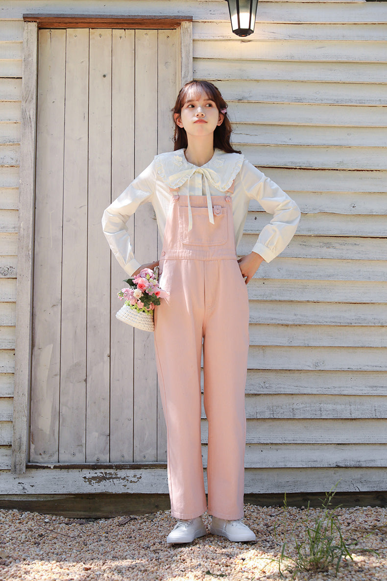 Pastel pink hot sale overalls