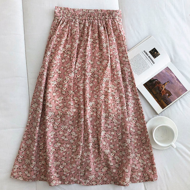 Rose Floral Midi Skirt (3 Colors)