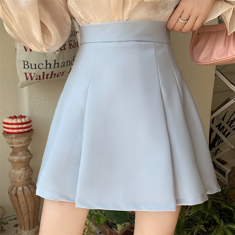 Half Pleated Mini Skirt (4 Colors)