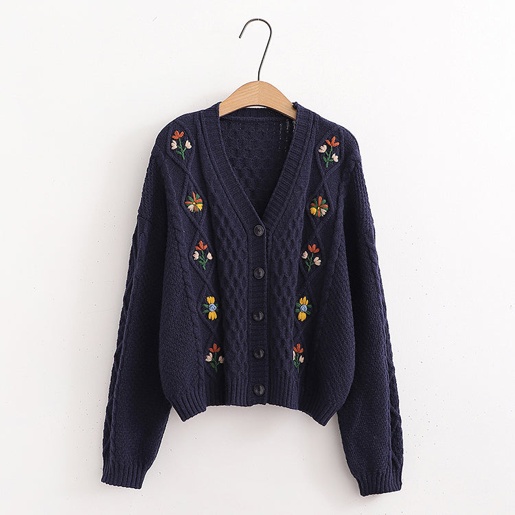 Fall Florals Embroidered Cardigan (3 Colors)