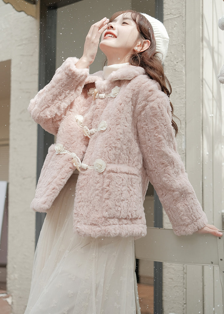 Little Rose Toggle Fur Coat (3 Colors)