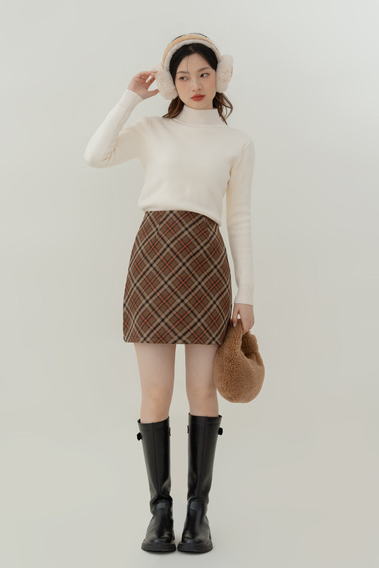 Diamond Plaid Mini Skirt (3 Colors)