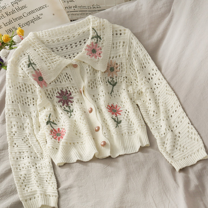 Crochet Daisy Cropped Cardigan (3 Colors)